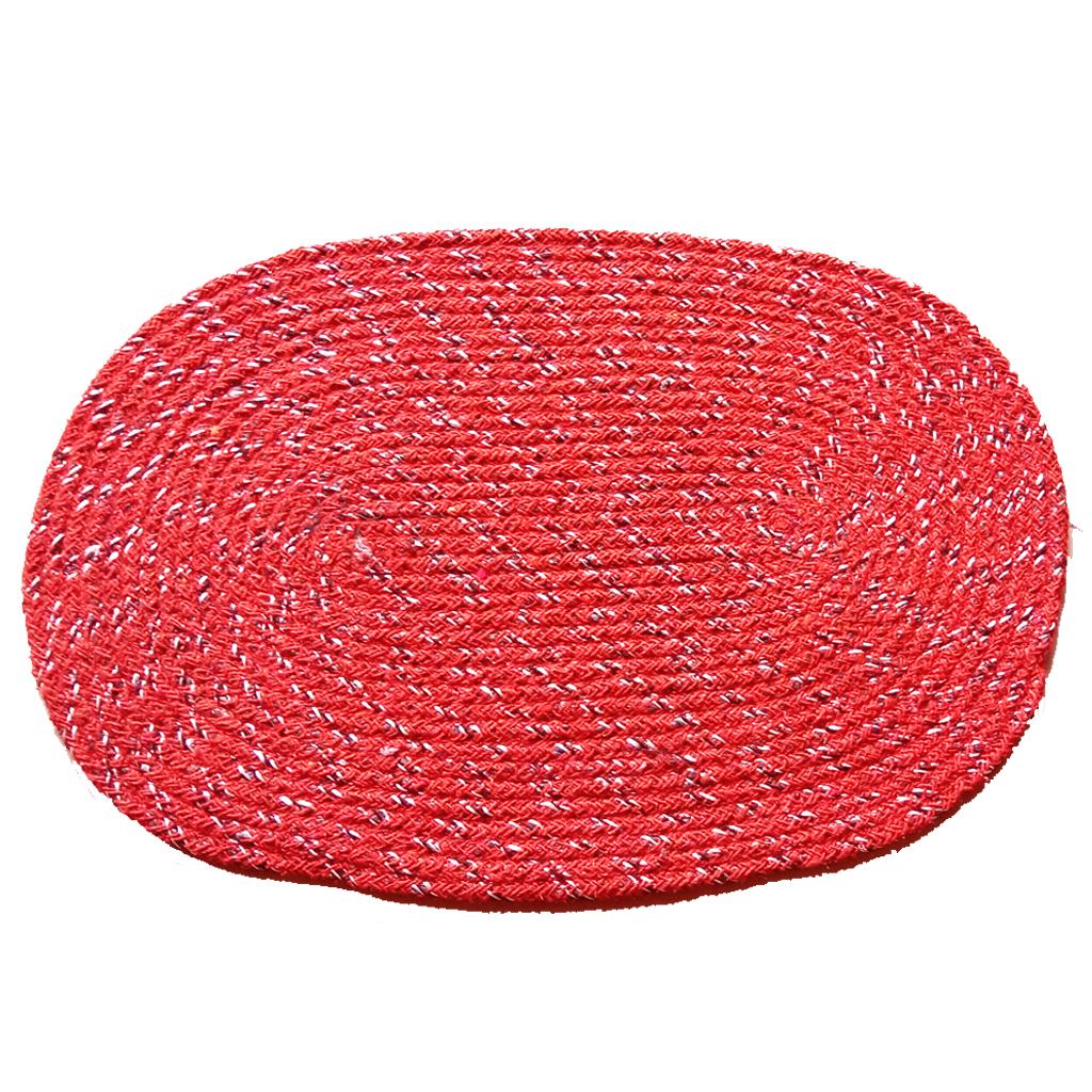 Cotton Ovel Red Door mat