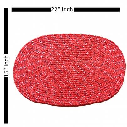 Cotton Ovel Red Door mat 0
