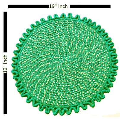 Green Handmade Round Door Mat 0