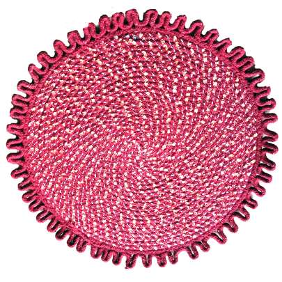 Red Handmade Round  Door Mat